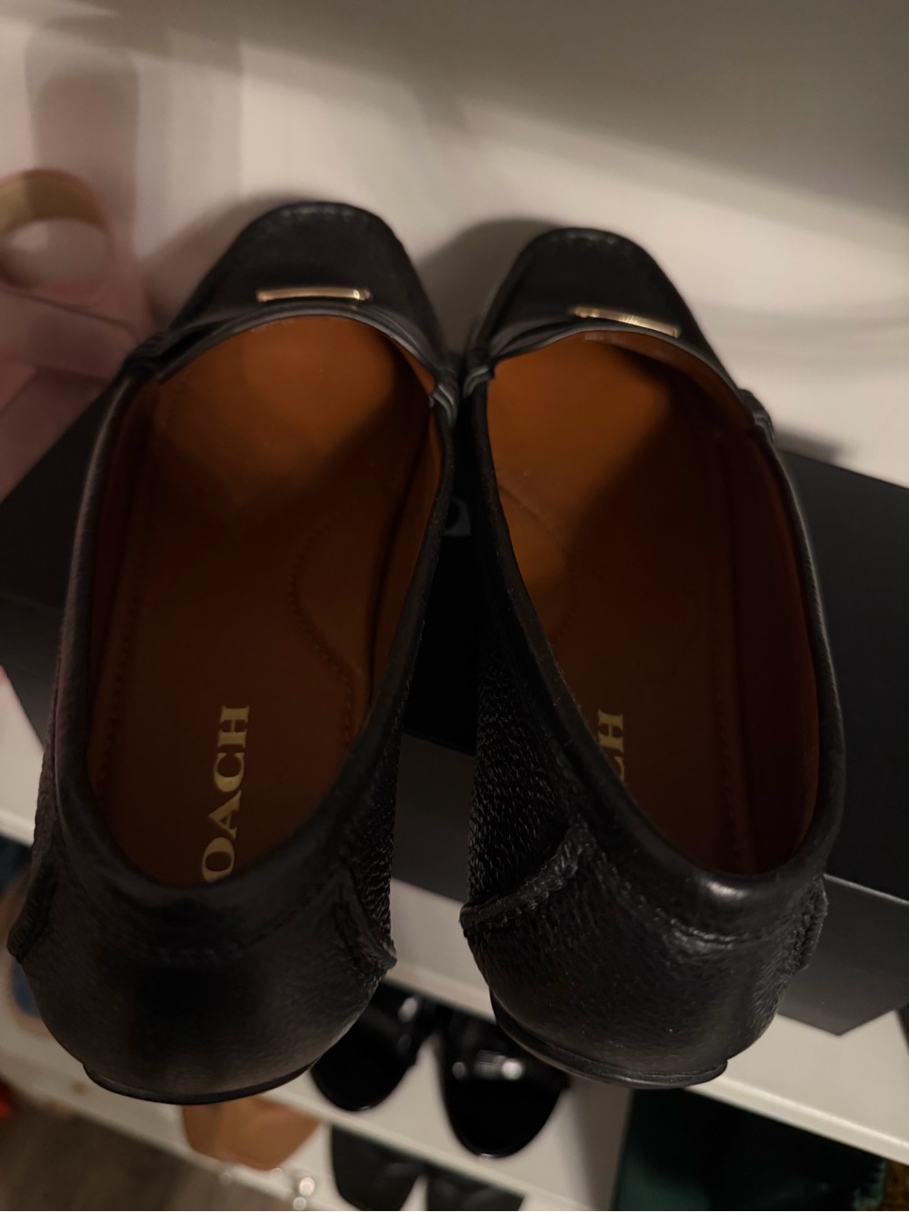 COACH Black Leather Mona Driver Loafers Women’s 9.5 🖤 Pre-Loved - Picture 5 of 9